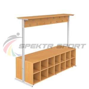 Купить Вешалка напольная двухсторонняя с тумбой для обуви на 28 мест в Нефтекамске 