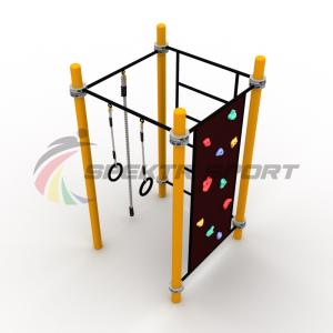 Купить Детский воркаут комплекс с канатом, кольцами, скалодромом и шведской стенкой в Нефтекамске 