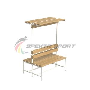Купить Скамейка с вешалкой и полкой для раздевалок двухсторонняя (разборная) 1200 мм в Нефтекамске 
