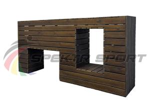 Купить Элемент полосы препятствий Стенка с двумя проломами (брус) в Нефтекамске 