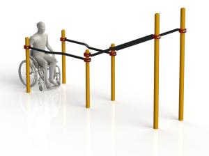 Купить Брусья двойные в подъем с подъездом для колясочников WRK-D11_76mm в Нефтекамске 