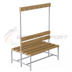 Купить Скамейка с вешалкой для раздевалок двухсторонняя (разборная) 1200 мм в Нефтекамске 