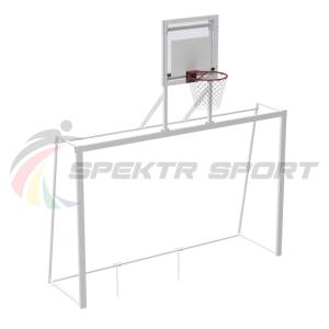 Купить Ворота мини-футбольные с баскетбольным щитом из оргстекла и кольцом в Нефтекамске 