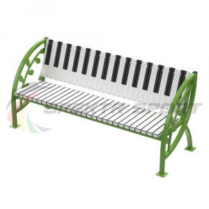Купить Скамья уличная Клавиши с веточкой 2000*900*630 мм, каркас металл в Нефтекамске 