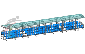 Купить Трибуна для зрителей 3 ряда на 100 мест с навесом v2 (18630) в Нефтекамске 