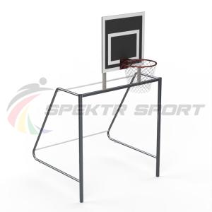 Купить Ворота мини-футбольные детские с баскетбольным щитом из фанеры и кольцом в Нефтекамске 