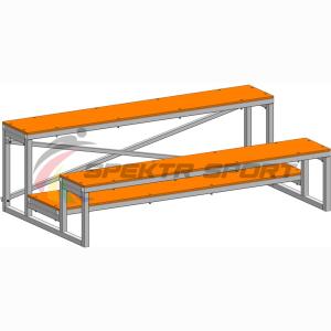 Купить Трибуна мобильная 2 ряда сиденья из фанеры в Нефтекамске 