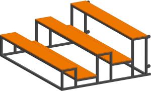 Купить Трибуна мобильная 3 ряда сиденья из фанеры на 15 мест в Нефтекамске 