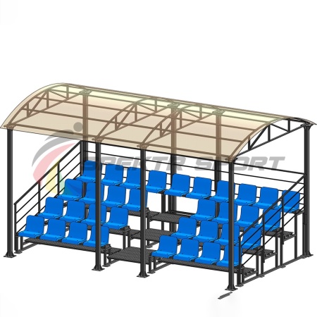 Купить Трибуна для зрителей 4 ряда на 34 места с навесом и перилами в Нефтекамске 